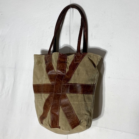 5/$25 Canvas Boho Hobo Bag Tote Shoulder Bag With Leather Straps And Star Design - Picture 1 of 12